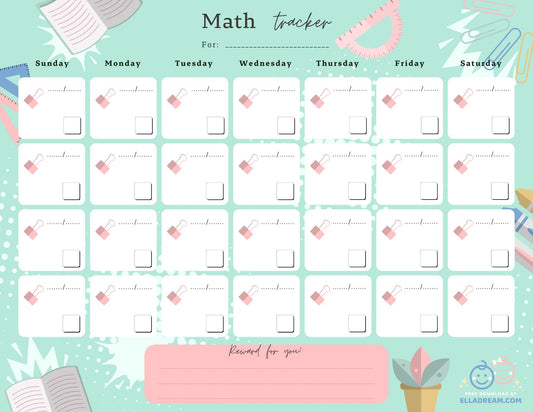 Math Practice Habit Tracker Free Download_Collection 1
