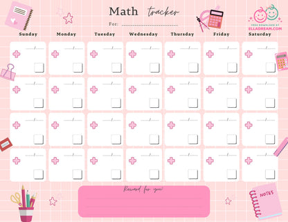 Math Practice Habit Tracker Free Download_Collection 1