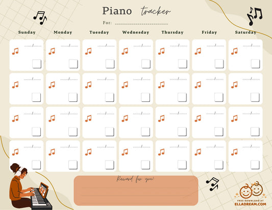 Piano Practice Habit Tracker Free Download