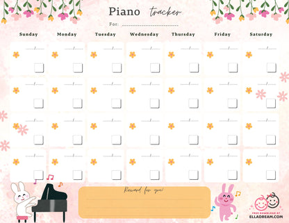 Piano Practice Habit Tracker Free Download