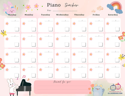 Piano Practice Habit Tracker Free Download_Collection 1