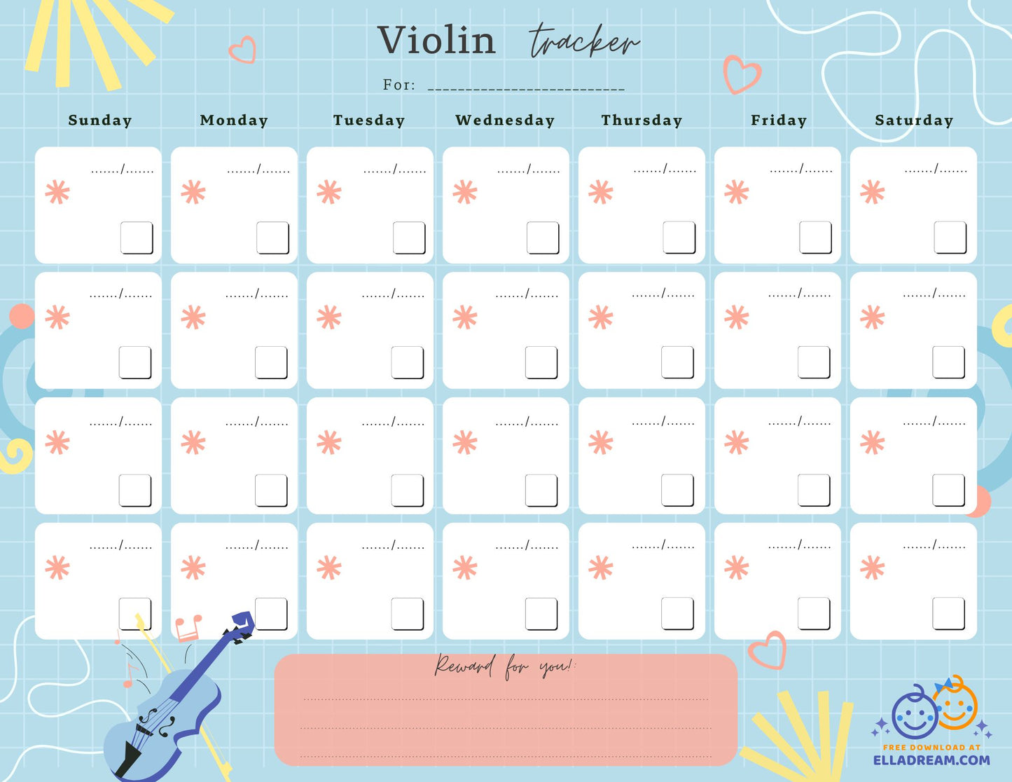 Violin Practice Habit Tracker Free Download_Collection 1