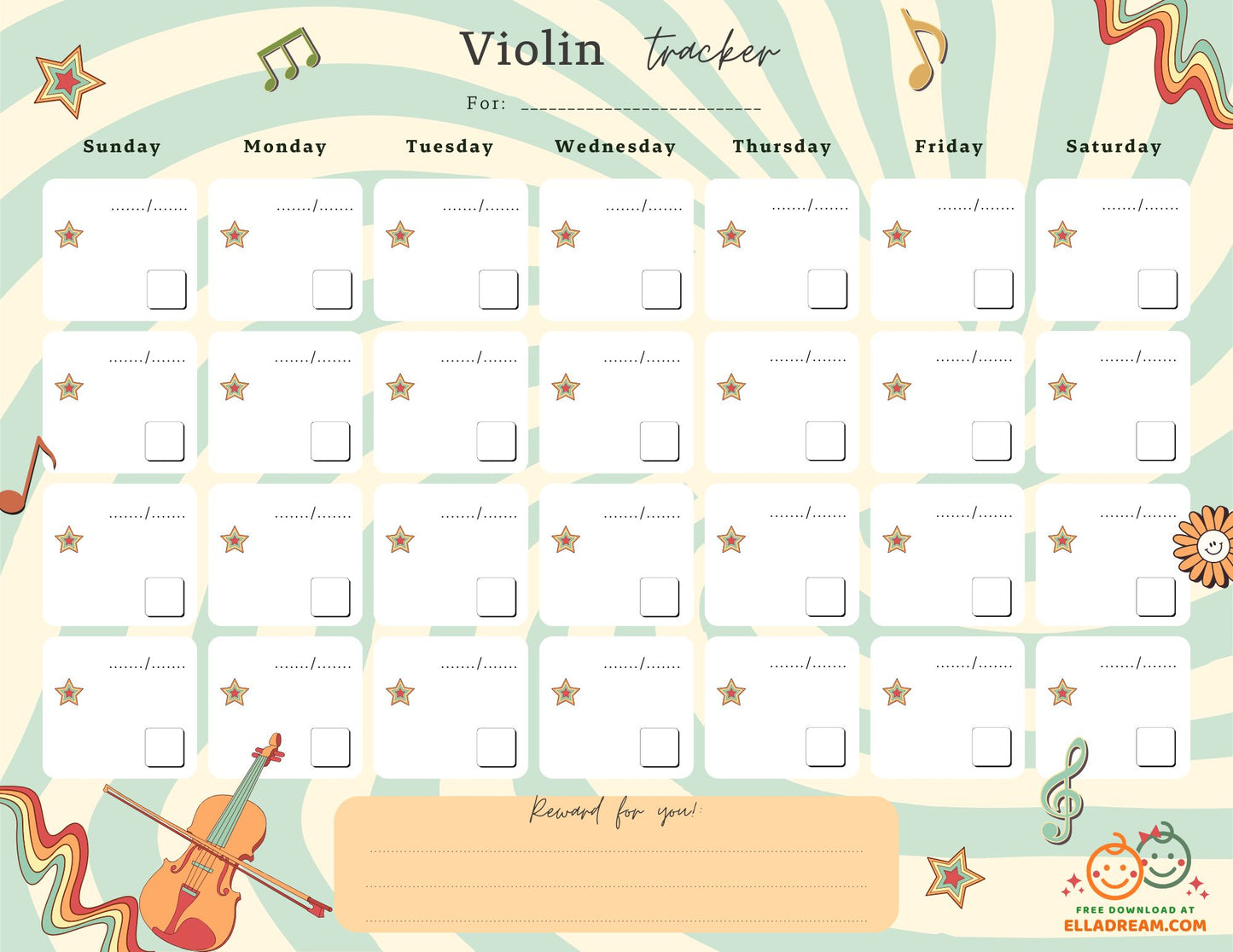 Violin Practice Habit Tracker Free Download_Collection 1