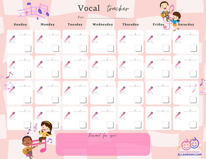 Daily Vocal Warm-up Habit Tracker Free Download