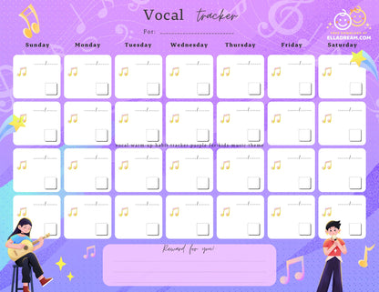 Daily Vocal Warm-up Habit Tracker Free Download