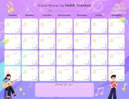 Daily Vocal Warm-up Habit Tracker Free Download_Collection 1