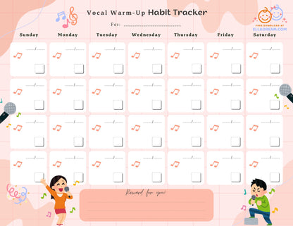 Daily Vocal Warm-up Habit Tracker Free Download_Collection 1