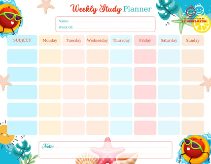 Weekly Study Planner — Simple & Organized Learning Sheet