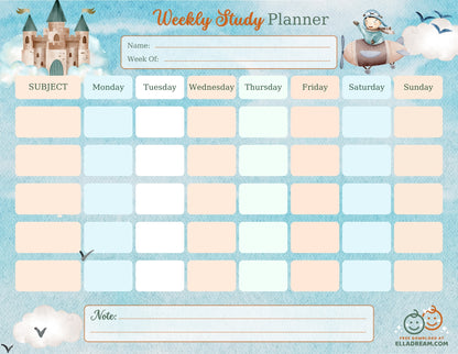 Weekly Study Planner — Simple & Organized Learning Sheet