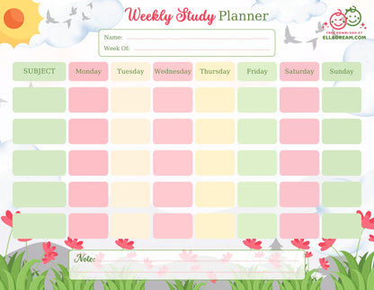 Weekly Study Planner — Simple & Organized Learning Sheet