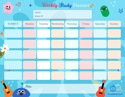 Weekly Study Planner — Simple & Organized Learning Sheet