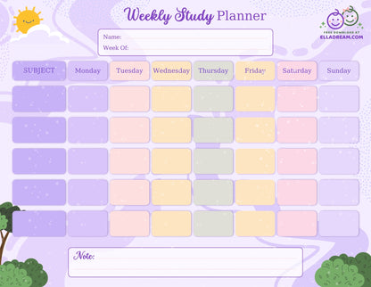 Weekly Study Planner — Simple & Organized Learning Sheet
