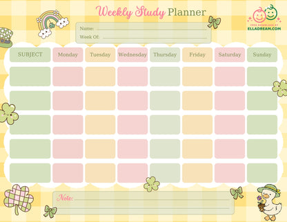 Weekly Study Planner — Simple & Organized Learning Sheet